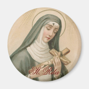Heilige Rita von Cascia (M 015) Rund Magnet