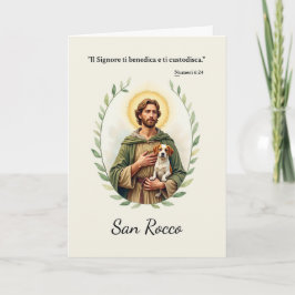 Heilige Rocco Italienische religiöse Schrift Segen Karte