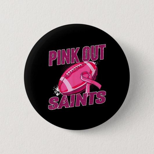 Heilige rosa Fußball bekämpfen Brustkrebs Button (Vorderseite)