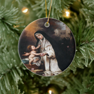 Heilige Rosa von Lima Keramik Ornament