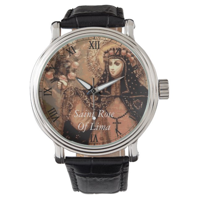 Heilige Rose der Lima Armbanduhr (Vorderseite)