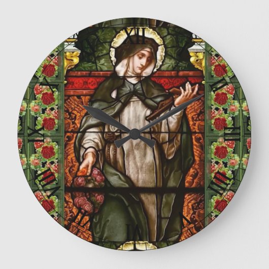 Heilige Rose der Lima Große Wanduhr (Vorderseite)