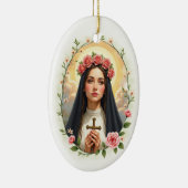 Heilige Rose von Lima Gottes Frieden mit Rose Keramik Ornament (Rechts)