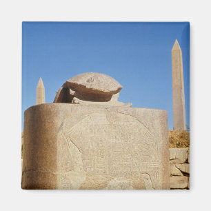 Heilige Scarabäusstatue im Tempel von Amun Magnet