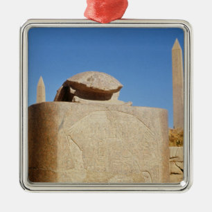 Heilige Scarabäusstatue im Tempel von Amun Ornament Aus Metall