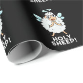 Heilige Schafe Funny Animal Pun Dark BG Geschenkpapier (Rolleneckpunkt)