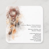 *~* Heilige Schamanen - Tribal Dream Catcher Shama Quadratische Visitenkarte (Rückseite)