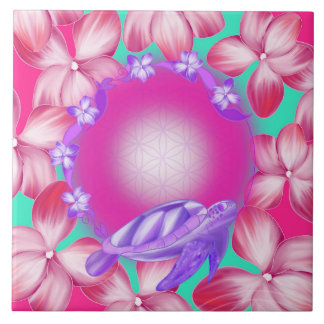 Heilige Schildkröte, Blume von Leben und Blumendes Fliese