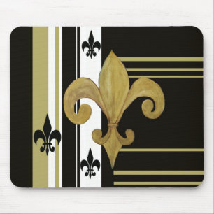 Heilige Schwarz und Gold Fleur de lis Mousepad