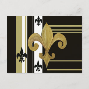 Heilige Schwarz und Gold Fleur de lis Postkarte