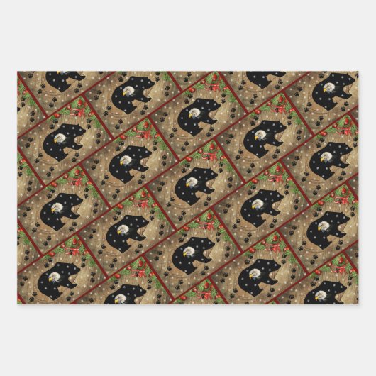 Heilige Schwarze Bären Bald Eagle Wilderness  Geschenkpapier Set (Vorderseite 3)