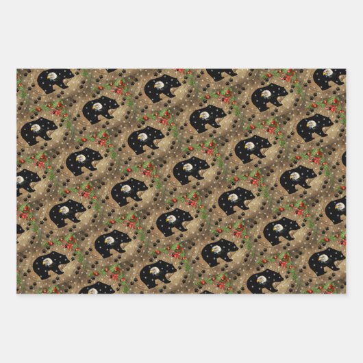 Heilige Schwarze Bären Bald Eagle Wilderness  Geschenkpapier Set (Vorderseite 2)