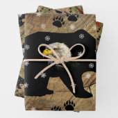 Heilige Schwarze Bären Bald Eagle Wilderness  Geschenkpapier Set (Beispiel)