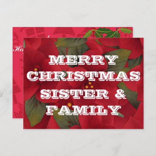 Heilige Schwester, Familienpostkarte Feiertagspostkarte (Vorne/Hinten)