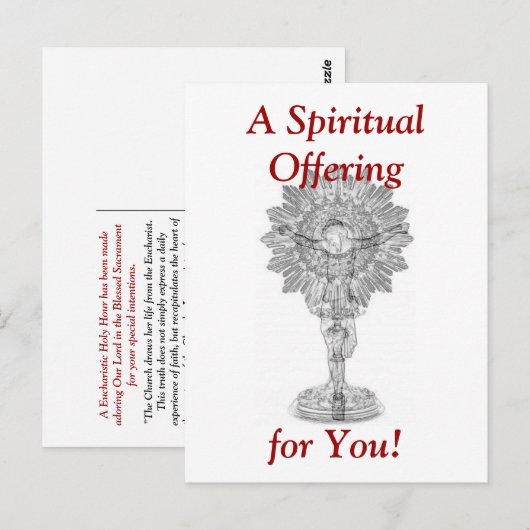 Heilige Stunde Postkarte (Vorne/Hinten)