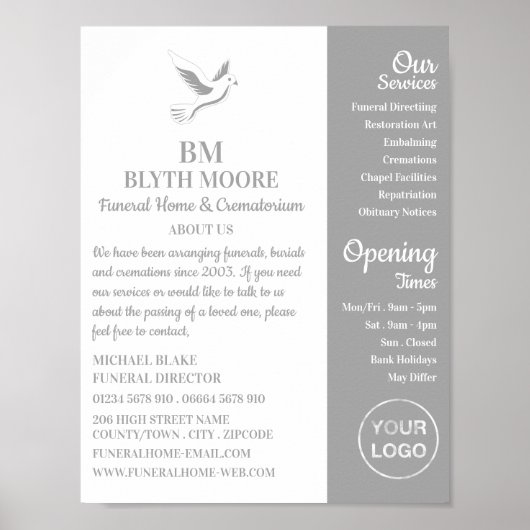 Heilige Taube, Beerdigung Zuhause, Direktoren Poster (Vorne)