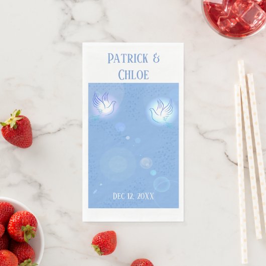 Heilige Taube Blaubeleuchtung Hochzeit Serviette (Beispiel)