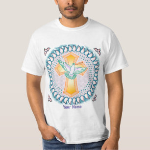 Heilige Taube Christliches Kreuz T-Shirt