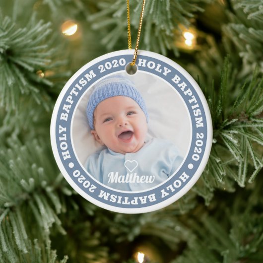 Heilige Taufe Einfache moderne, maßgeschneiderte F Keramik Ornament (Baum)