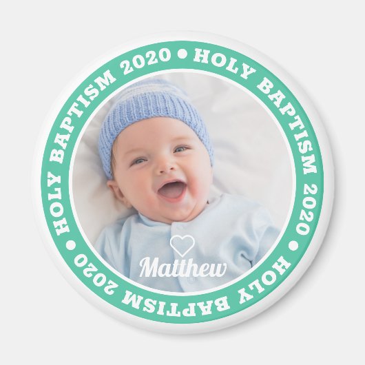 Heilige Taufe Einfache moderne, maßgeschneiderte F Magnet (Vorne)