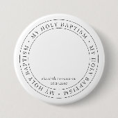 Heilige Taufe Einfache Rahmen Modernes Foto Button (Vorderseite)