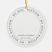 Heilige Taufe Einfache Rahmen Modernes Foto Keramik Ornament (Vorne)