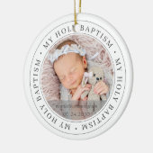 Heilige Taufe Einfache Rahmen Modernes Foto Keramik Ornament (Links)