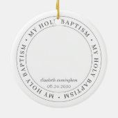 Heilige Taufe Einfache Rahmen Modernes Foto Keramik Ornament (Hinten)