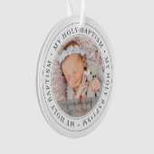 Heilige Taufe Einfache Rahmen Modernes Foto Ornament (Vorderseite)