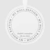 Heilige Taufe Einfache Rahmen Modernes Foto Ornament (Rückseite)