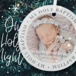 Heilige Taufe Einfache Rahmen Modernes Foto Ornament Aus Glas<br><div class="desc">Dieses einfache und klassische Design besteht aus Serifentypografie und fügt ein benutzerdefiniertes Foto hinzu. "Meine heilige Taufe" umkreist das Foto Ihres Kindes,  Kinderhirns usw.</div>