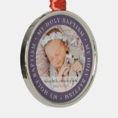 Heilige Taufe Einfache Rahmen Modernes Foto Ornament Aus Metall (Rechts)