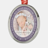 Heilige Taufe Einfache Rahmen Modernes Foto Ornament Aus Metall (Links)