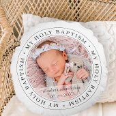 Heilige Taufe Einfache Rahmen Modernes Foto Rundes Kissen