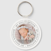 Heilige Taufe Einfache Rahmen Modernes Foto Schlüsselanhänger (Vorderseite)