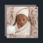 Heilige Taufe Elegantes Foto Modernes Chic Heart B Auto Magnet<br><div class="desc">Dieses einfache und moderne Design besteht aus Serifentypografie und fügen Sie ein individuelles Foto,  den Namen des Babys und Monat und Jahr der Taufe</div>