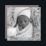 Heilige Taufe Elegantes Foto Modernes Chic Heart B Auto Magnet<br><div class="desc">Dieses einfache und moderne Design besteht aus Serifentypografie und fügen Sie ein individuelles Foto,  den Namen des Babys und Monat und Jahr der Taufe</div>