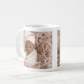 Heilige Taufe Elegantes Foto Modernes Chic Heart B Kaffeetasse (Vorderseite Links)