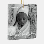 Heilige Taufe Moderne Elegantes Foto Herzlich Will Keramikornament (Rechts)