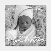 Heilige Taufe Moderne Elegantes Foto Herzlich Will Magnet (Vorne)