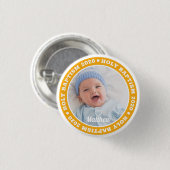 Heilige Taufe Modernes Foto Button (Vorne & Hinten)