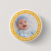 Heilige Taufe Modernes Foto Button (Vorderseite)