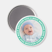 Heilige Taufe Modernes Foto Magnet (Vorderseite/Rückseite)