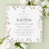 Heilige Taufe Schmetterlinge Aquarellblüten Neutra Einladung