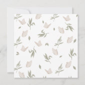 Heilige Taufe Schmetterlinge Aquarellblüten Neutra Einladung (Rückseite)
