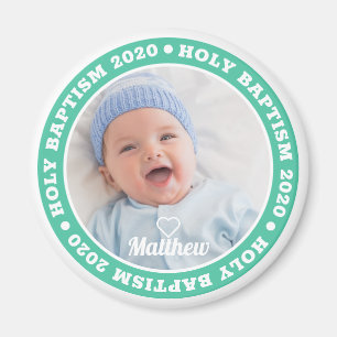 Heilige Taufe Simple Modern Custom Foto Keepake Magnet