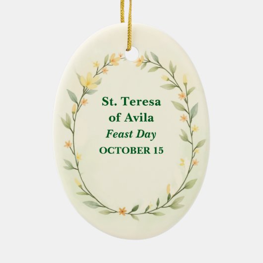 Heilige Teresa von Avila katholische Hingabe Keramik Ornament (Hinten)
