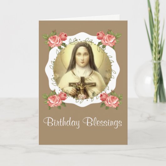 Heilige Therese des Kindes Jesus Kleine Blume Karte (Vorderseite)