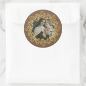 Heilige Therese des Kindes Jesus Kleine Blume Runder Aufkleber (Tasche)