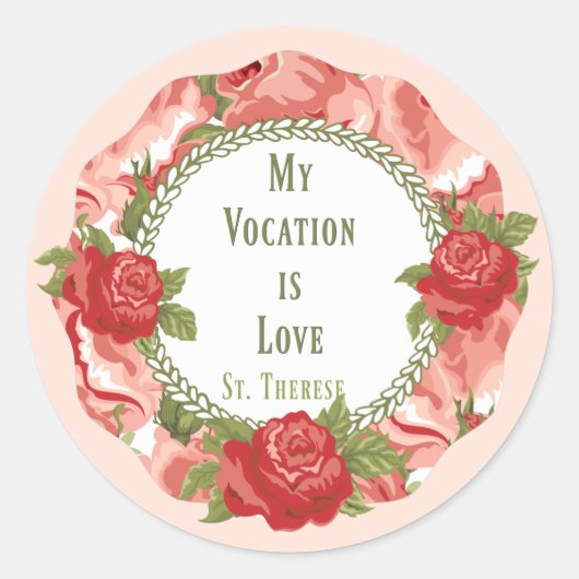 Heilige Therese des Kindes Jesus Kleine Blume Runder Aufkleber (Vorderseite)